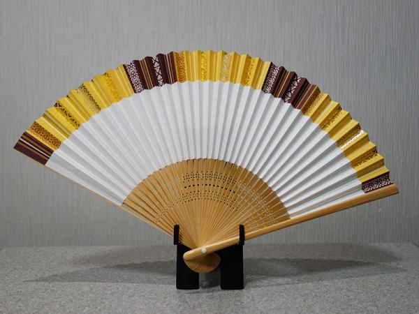 紳士用 博多献上 扇子　黄（名入れ可）