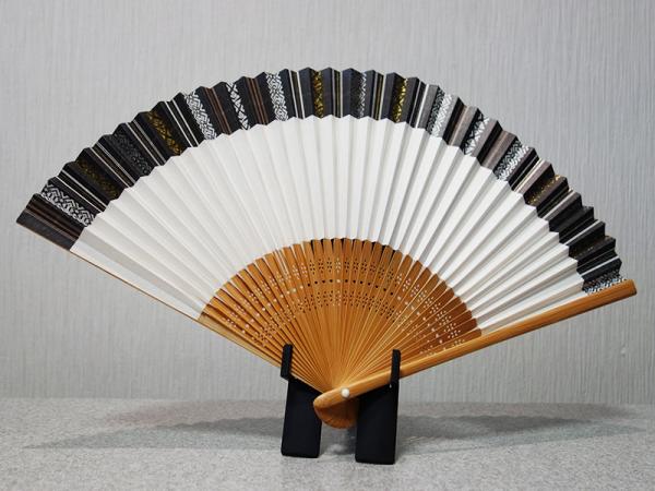 紳士用 博多献上 扇子 黒(名入れ可)